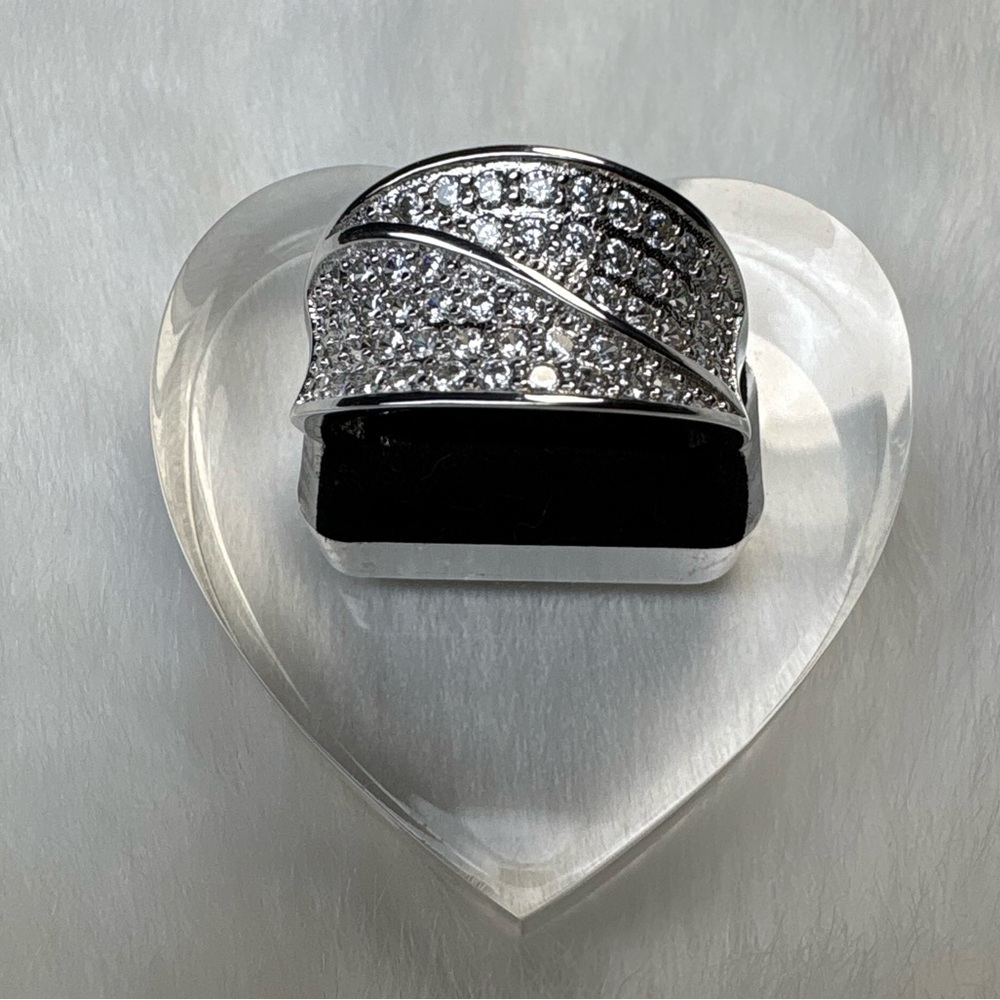 925 Sterling Silver Pave Cocktail Ring